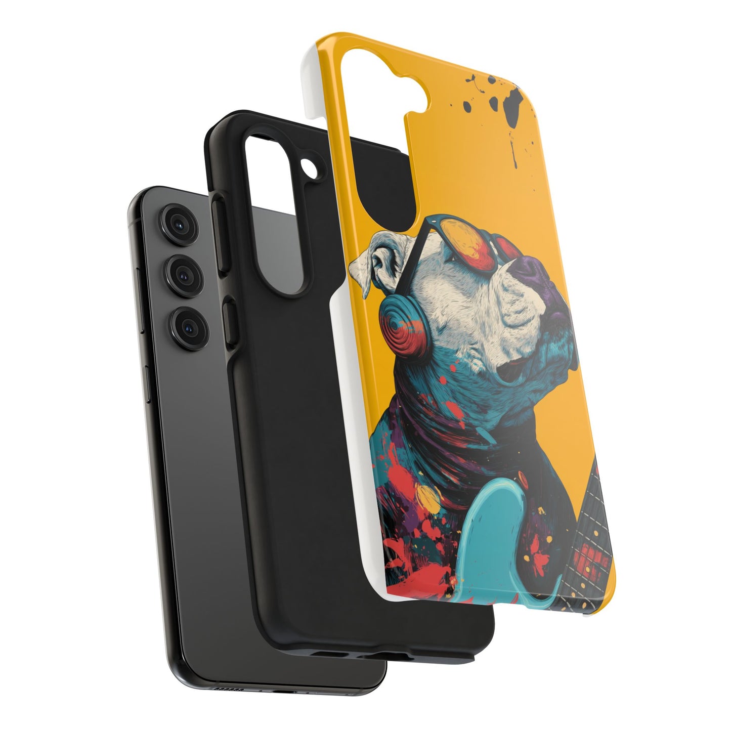 French Bulldog with Orange Sunglasses and Headphones Tough Phone Case