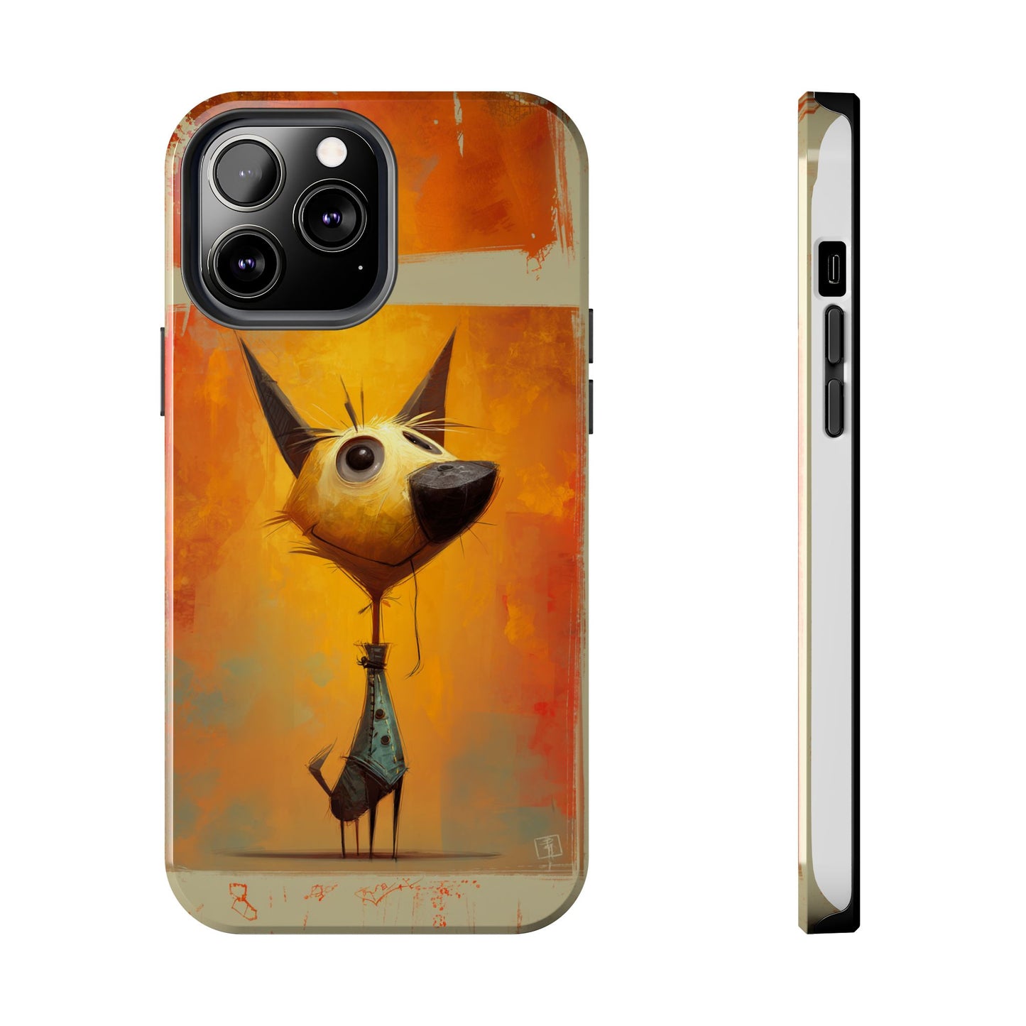 Whimsical Dog Art Tough Phone Case - Fun & Stylish Pet Lover Gift