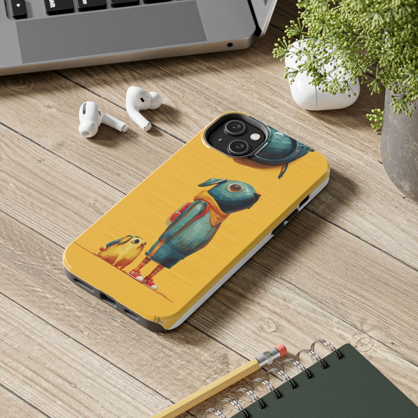 Colorful Animal Art Tough Phone Case - Perfect for Pet Lovers & Kids