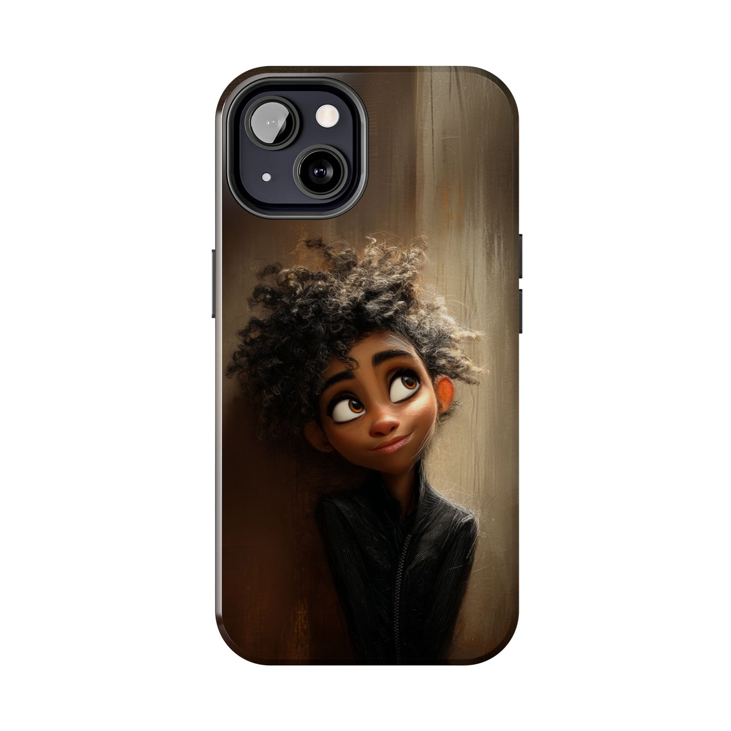 Stylish Tough Phone Case - Artistic Character Design for Teens