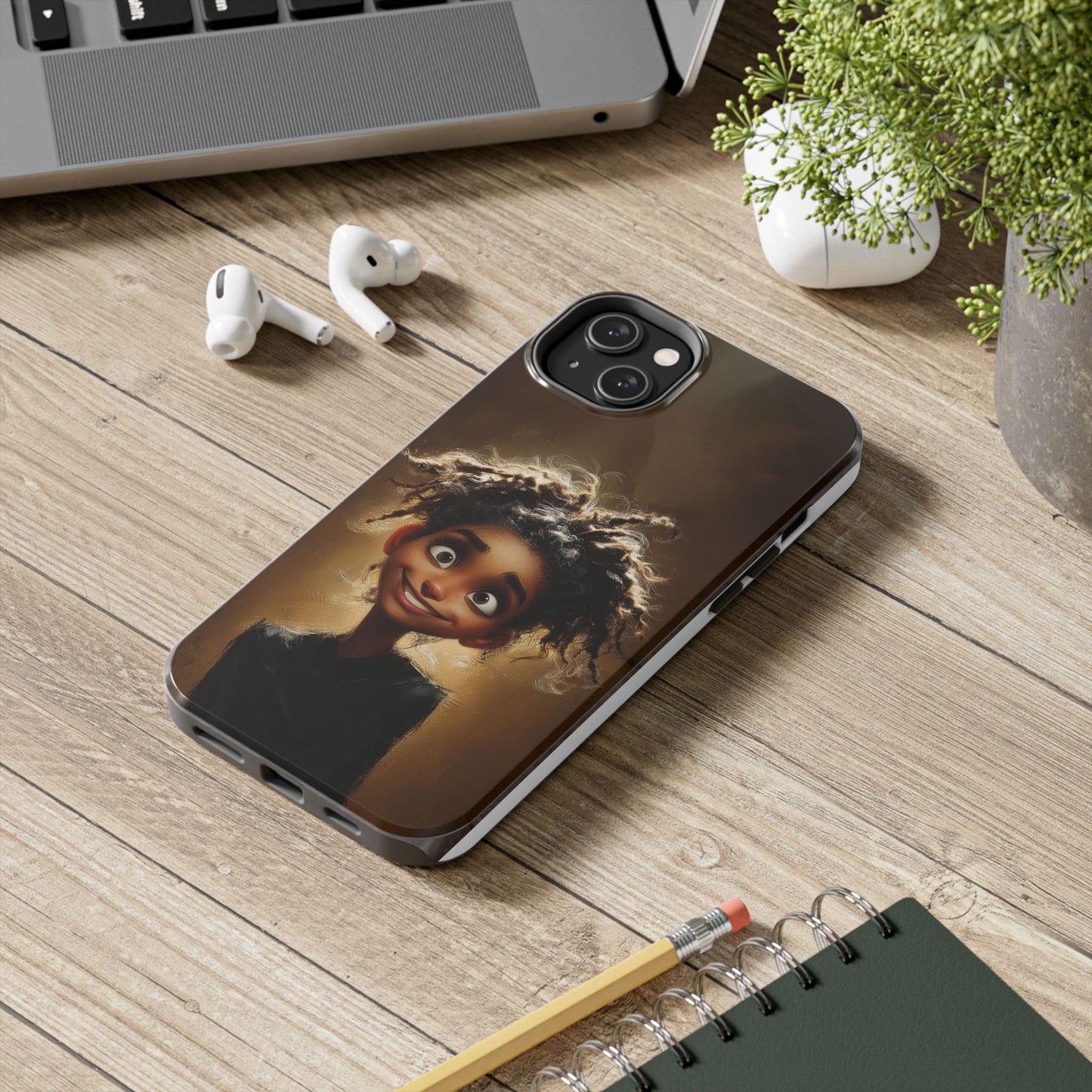 Whimsical Tough Phone Case with Playful Character Design