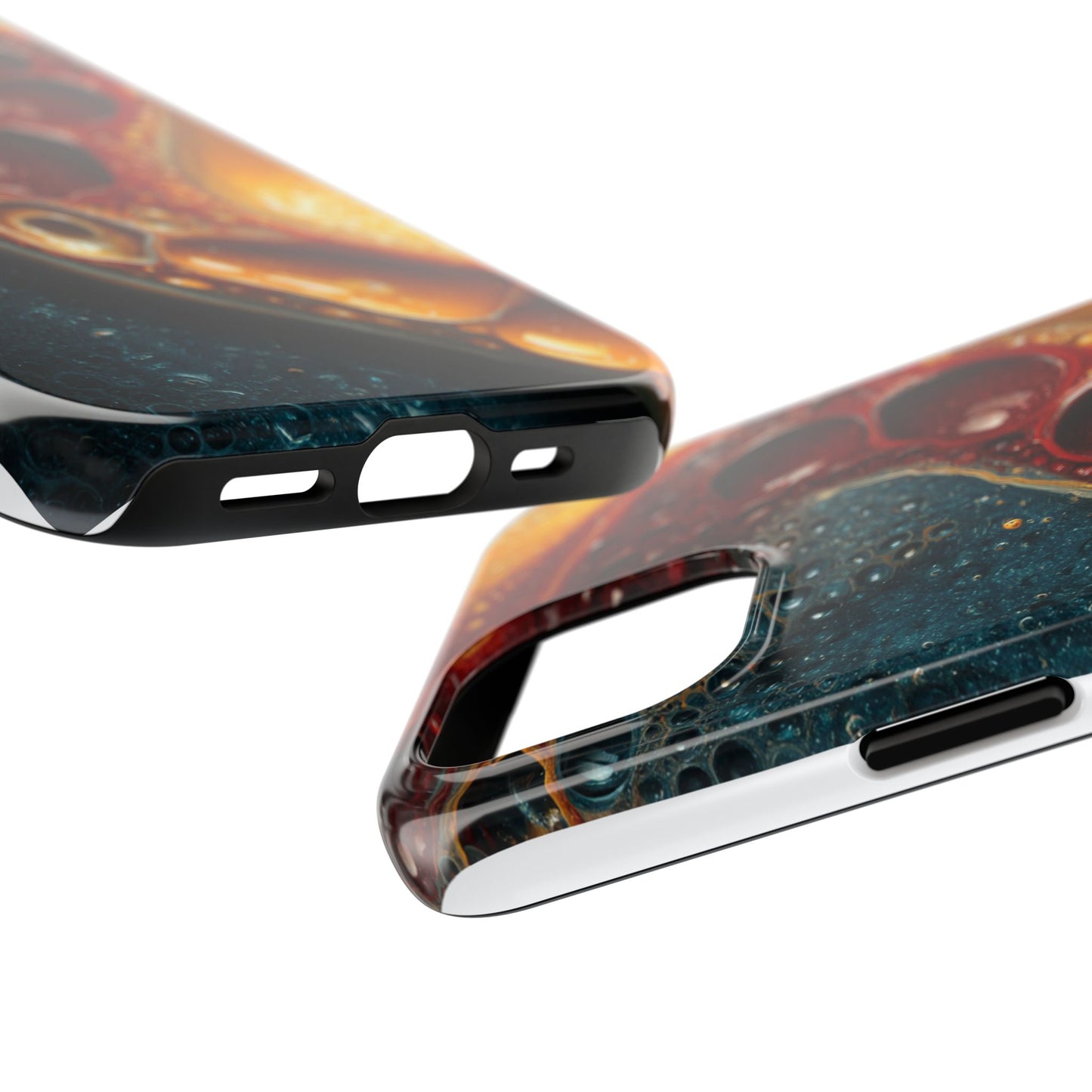 Artistic Tough Phone Case - Vibrant Fluid Design