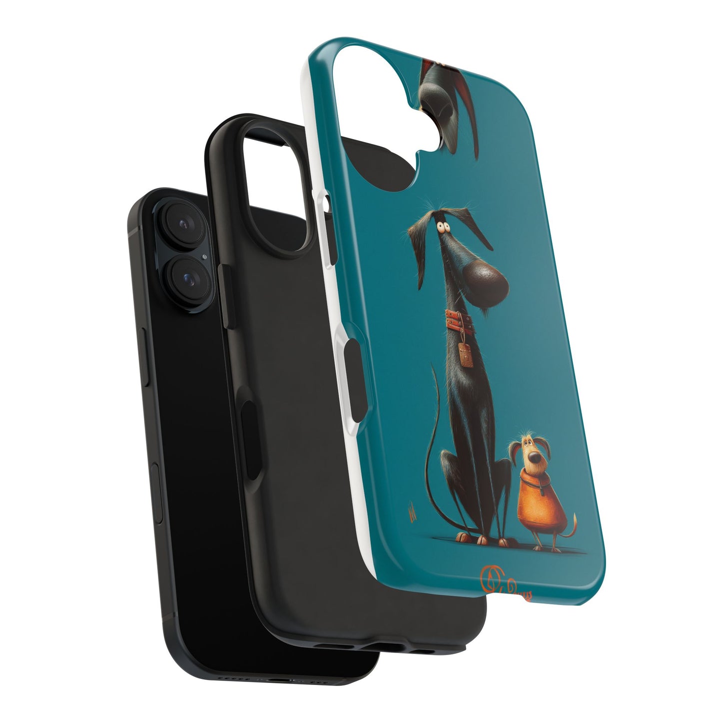 Whimsical Dog Art Tough Phone Case - Durable Protection for Pet Lovers