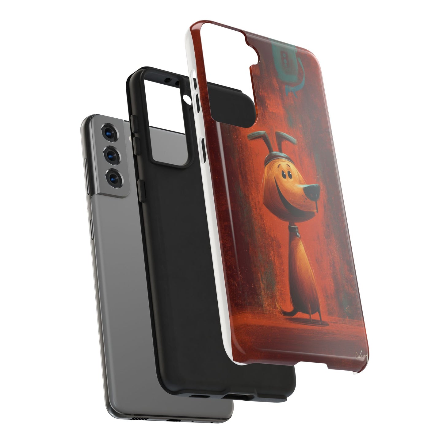 Playful Dog Art Tough Phone Case - Perfect for Pet Lovers