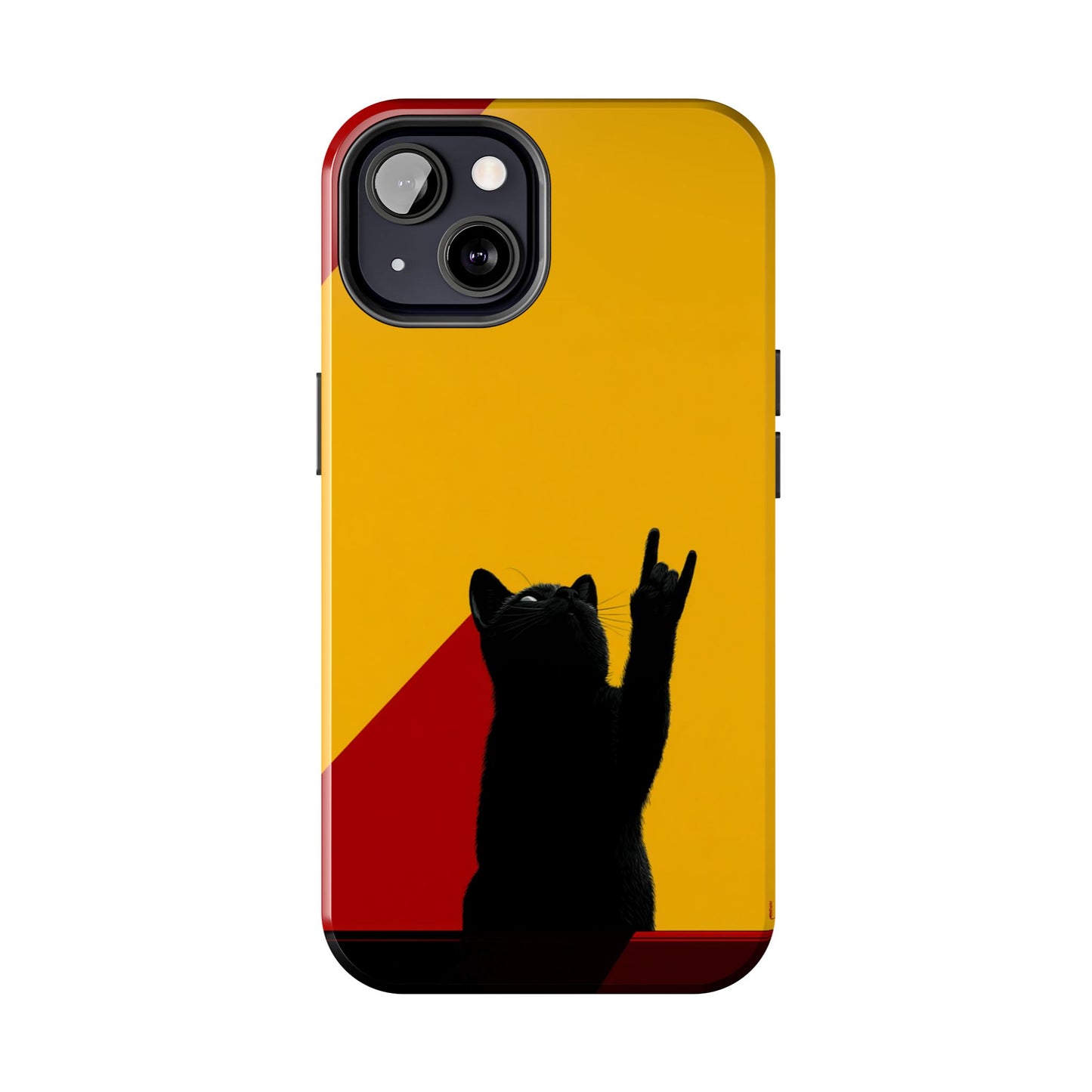 Black Cat Rock Gesture Tough Phone Case