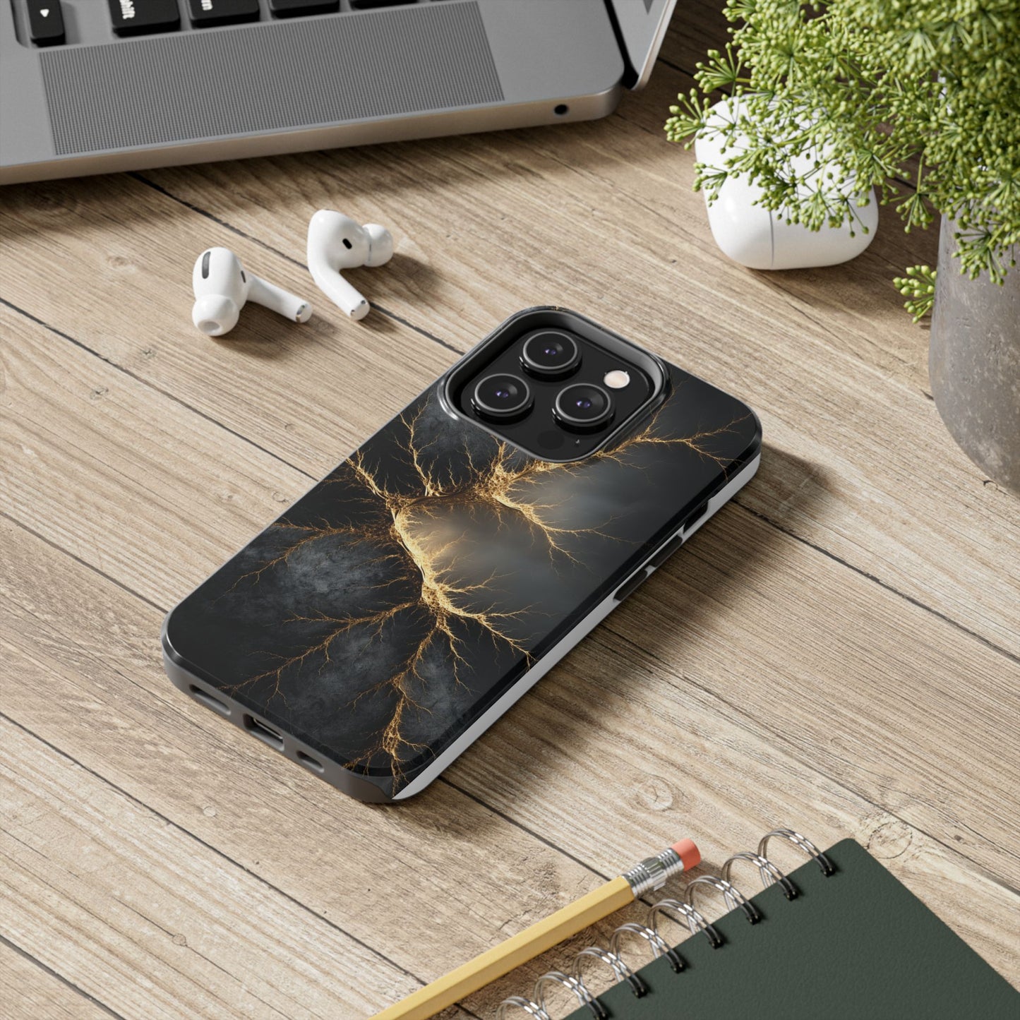 Electric Lightning Tough Phone Case - Durable Protection with Striking Design