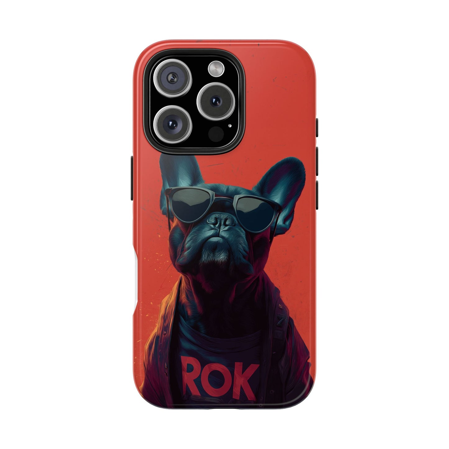 Rockin’ Dogs Tough Phone Case - Playful Guitarist & Cool Bulldog for Pet Lovers