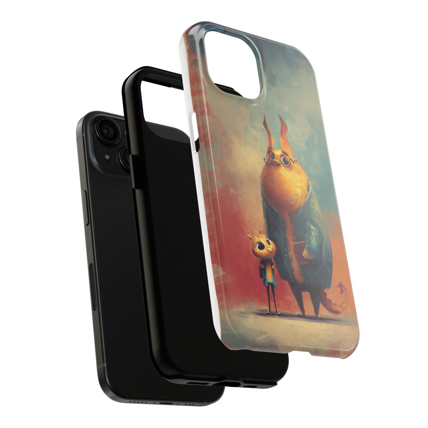 Animal Art Tough Phone Cases, Cute Character Phone Protector, Unique Cartoon Phone Cover, Fun Gift for Kids, Birthday or Holiday Present