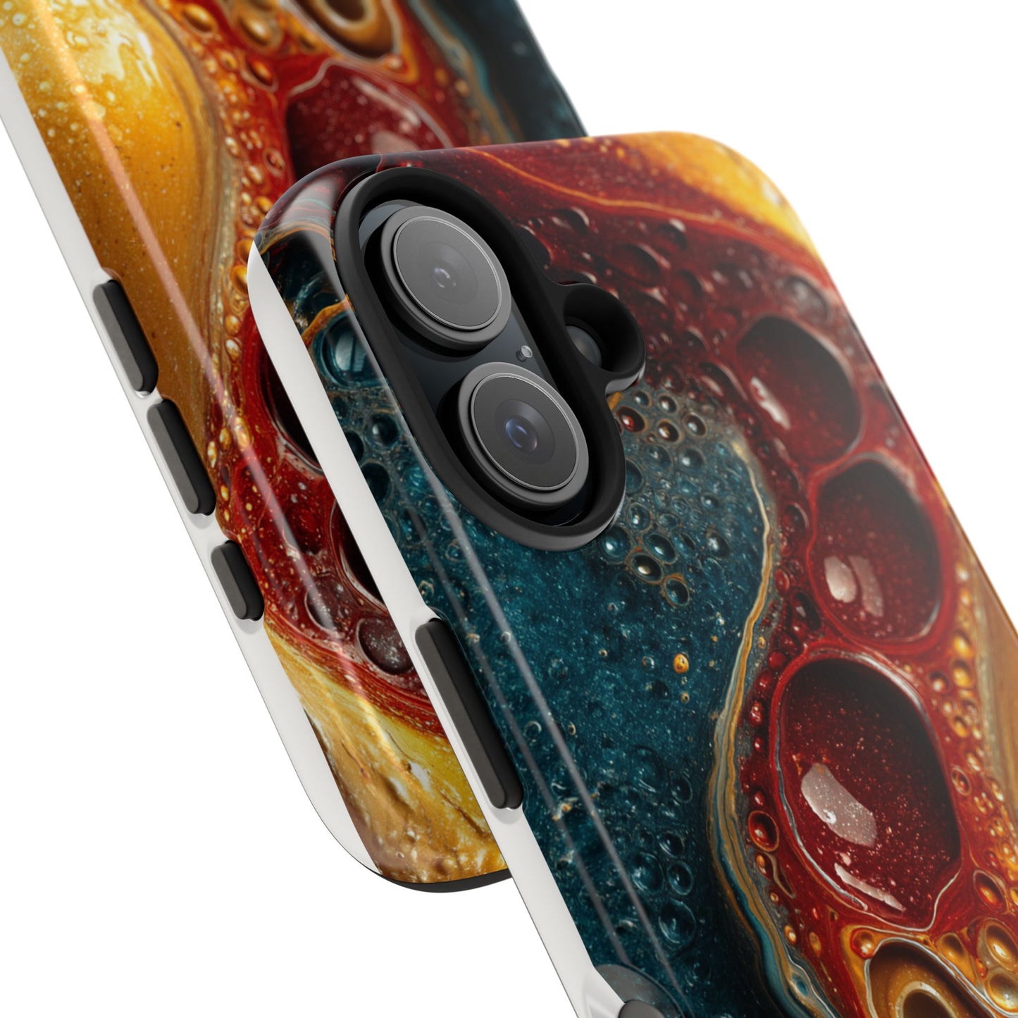 Artistic Tough Phone Case - Vibrant Fluid Design