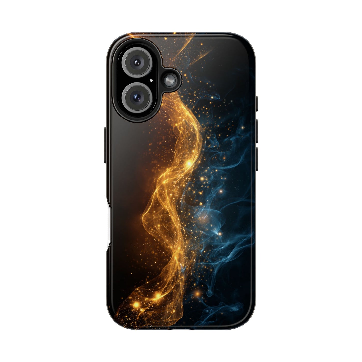 Dynamic Gold and Blue Tough Phone Case - Durable Protection with a Stunning Design