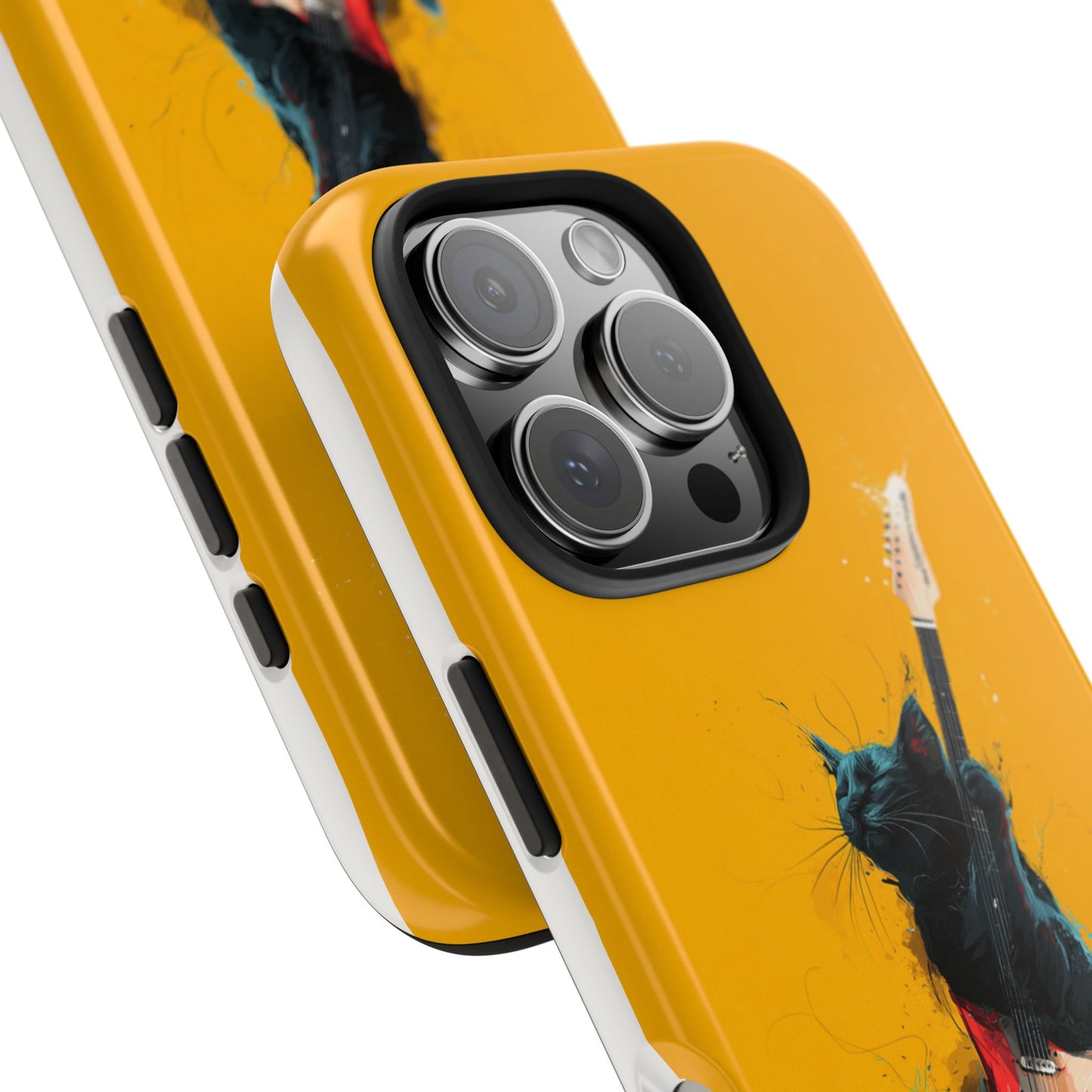 Black Cat Playing Red Guitar Tough Phone Case