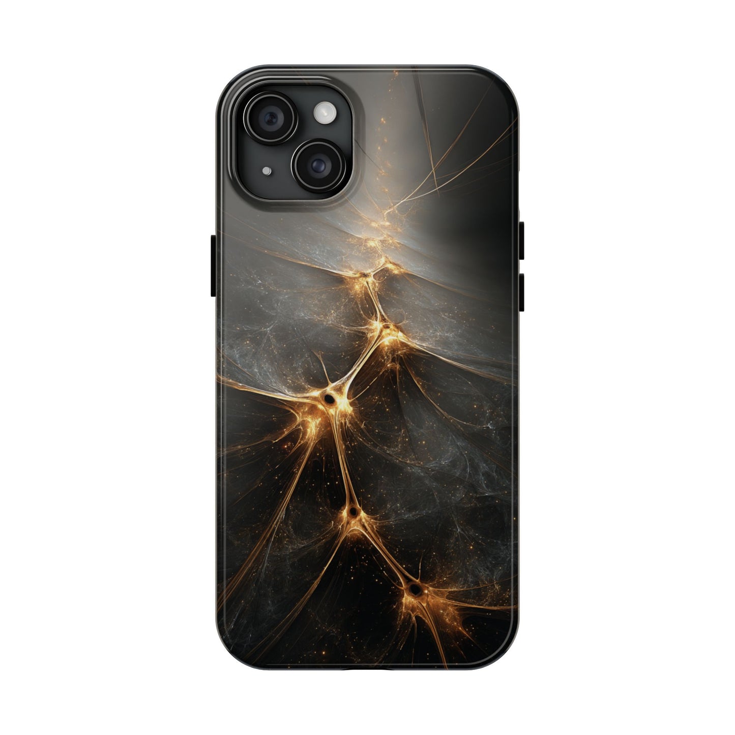 Tough Phone Case - Elegant Gold Fractal Design for Tech Lovers
