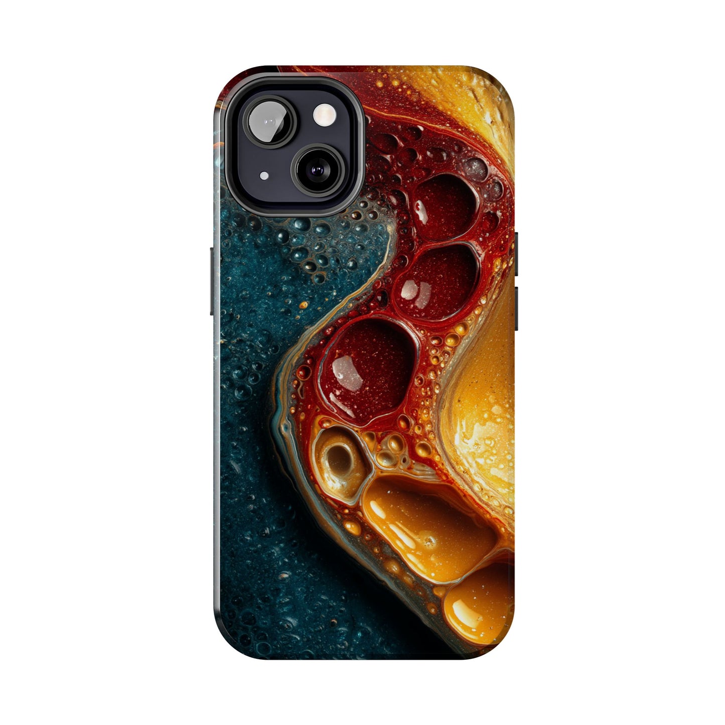 Artistic Tough Phone Case - Vibrant Fluid Design
