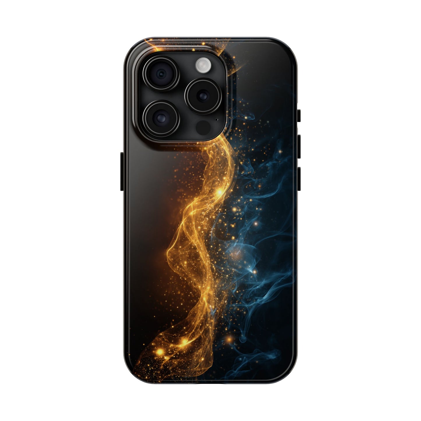 Dynamic Gold and Blue Tough Phone Case - Durable Protection with a Stunning Design