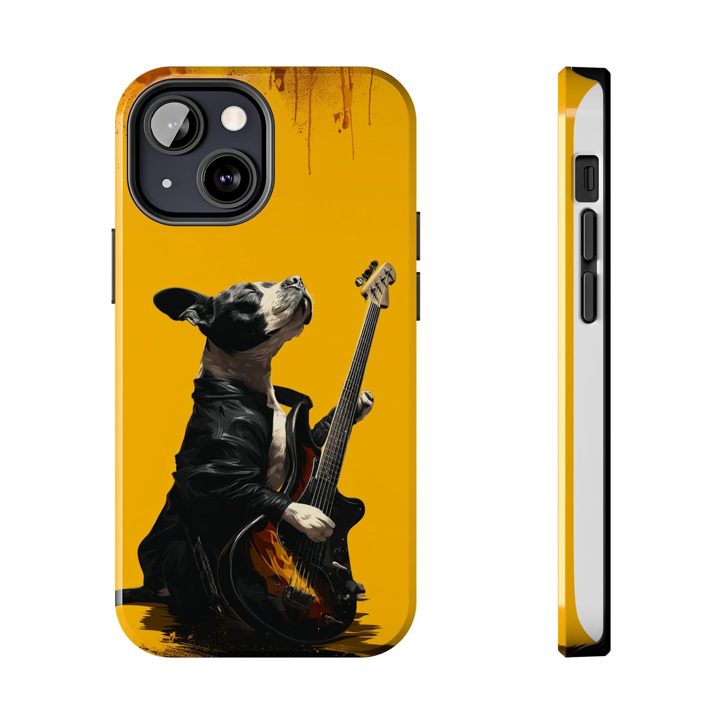 Rock Star Dog with Guitar Tough Phone Case – Wearable Art for Pet & Music Enthusiasts