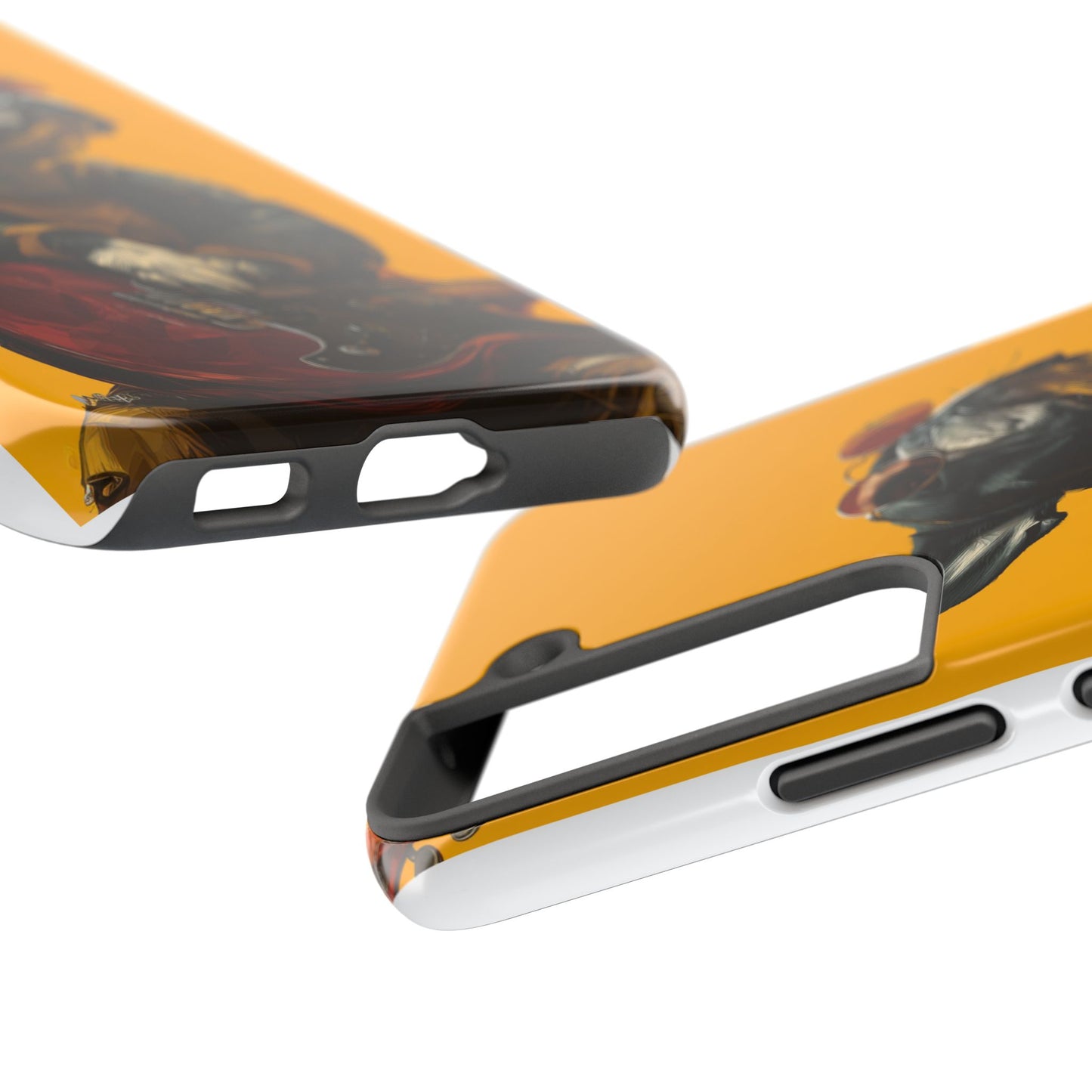 French Bulldog with Red Sunglasses Playing Red Guitar Tough Phone Case