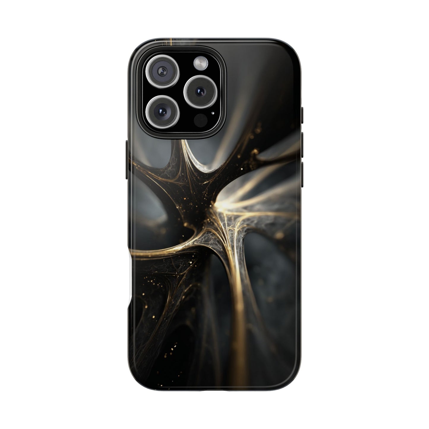 Elegant Tough Phone Case with Abstract Metallic Design