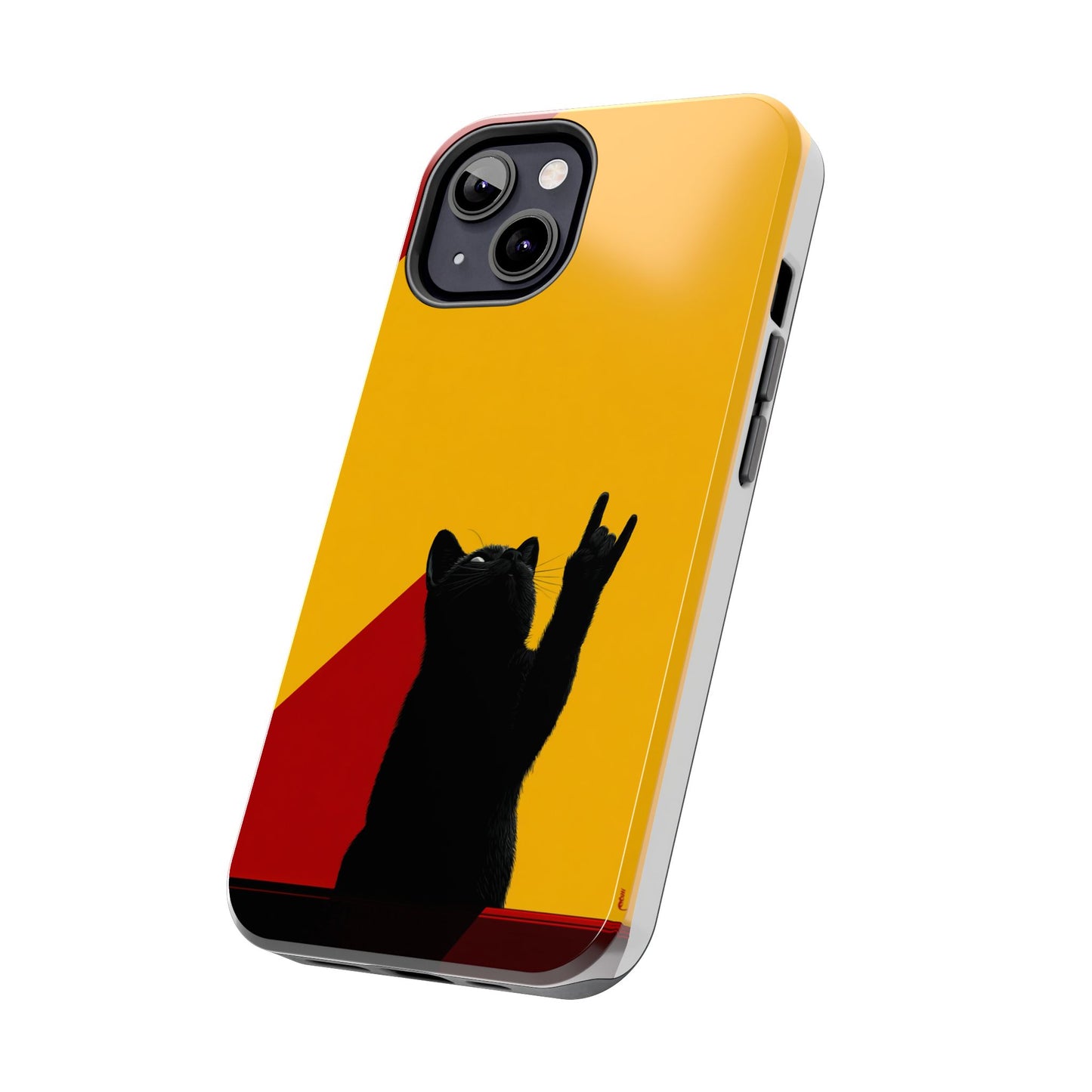 Black Cat Rock Gesture Tough Phone Case