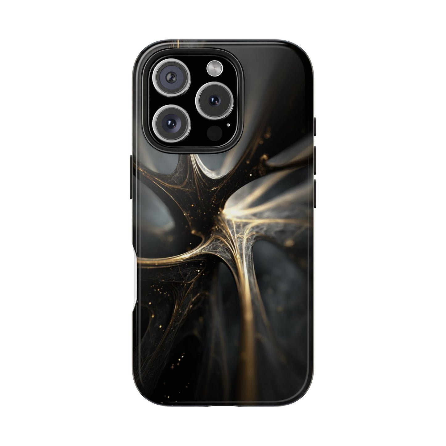 Elegant Tough Phone Case with Abstract Metallic Design