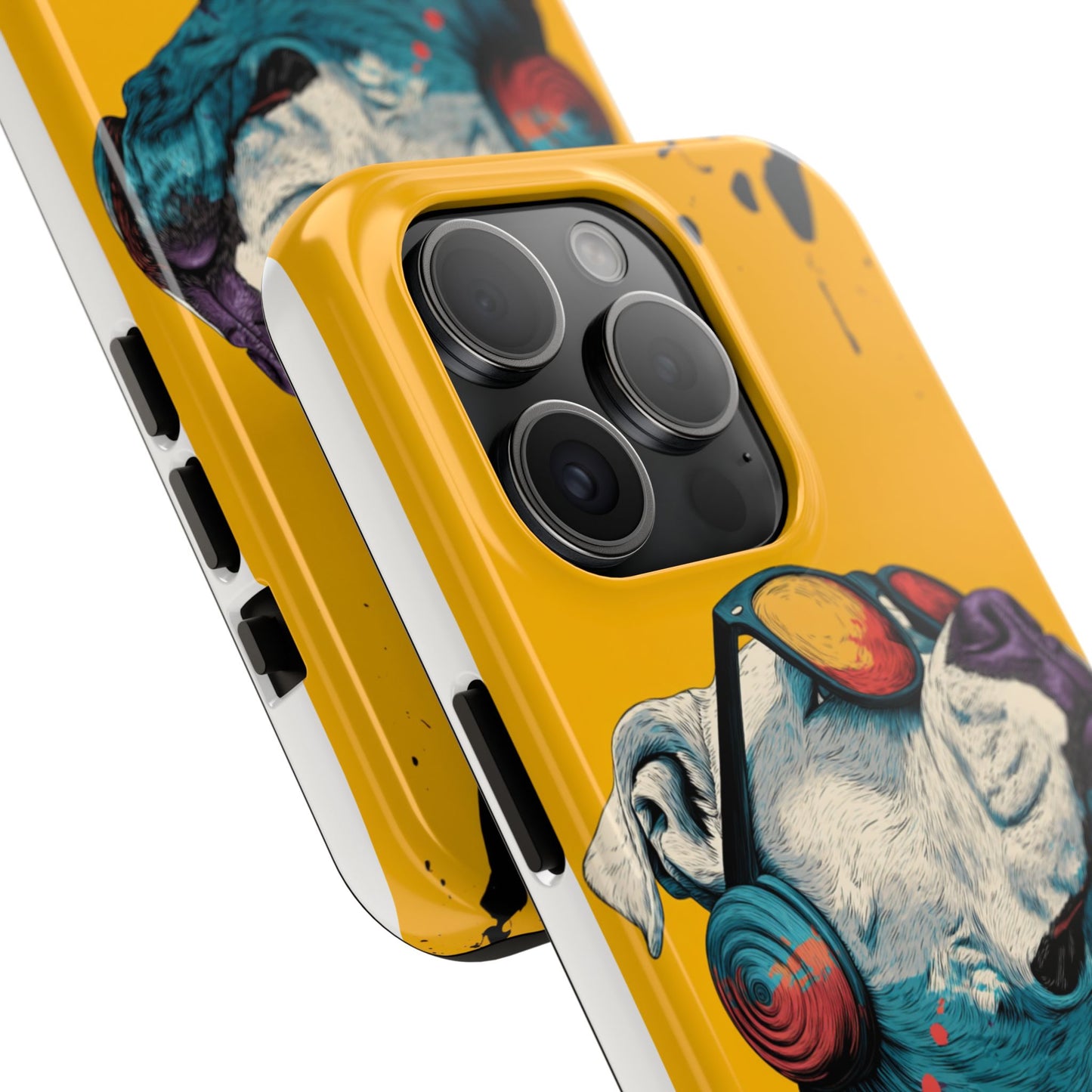 French Bulldog with Orange Sunglasses and Headphones Tough Phone Case