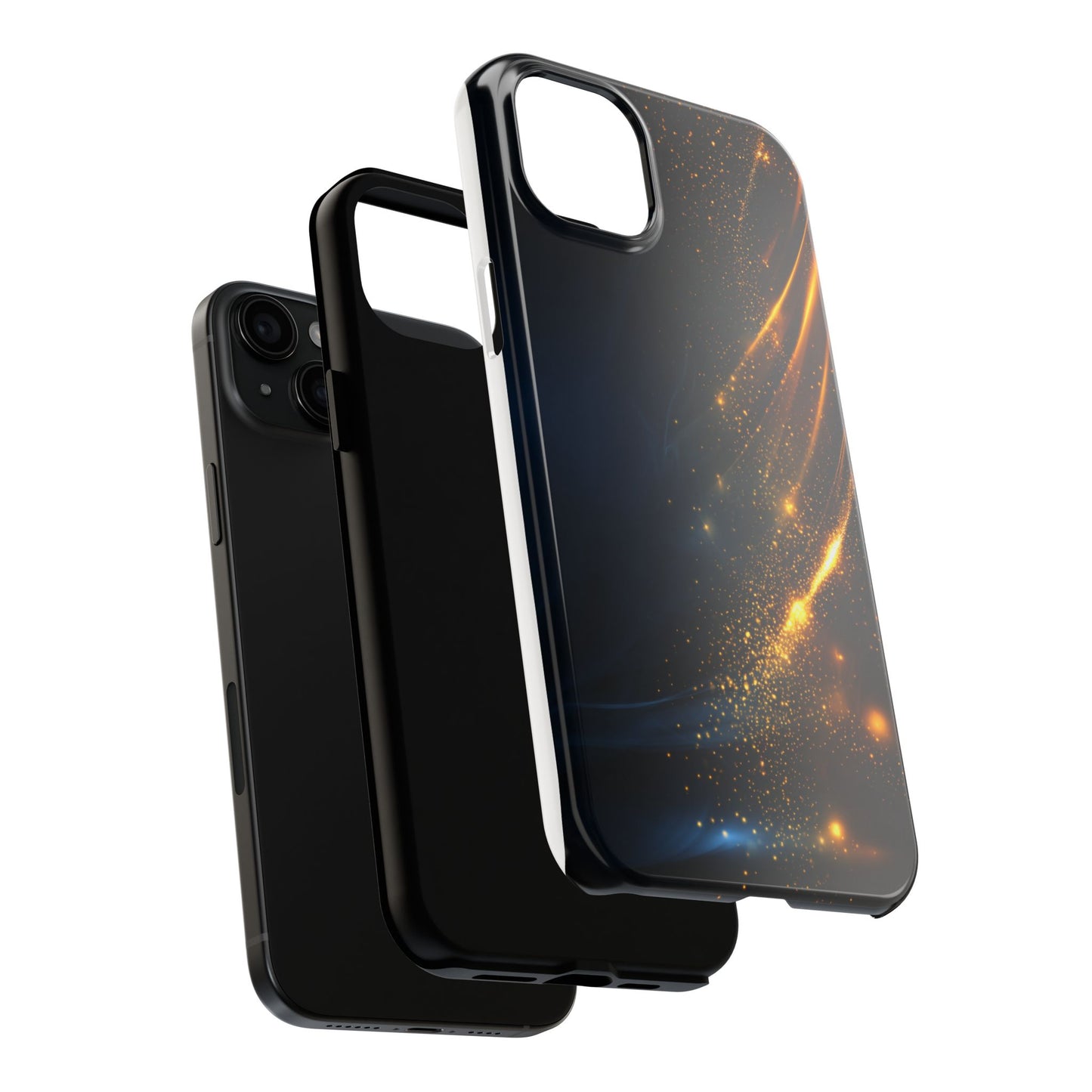 Galaxy Glitter Tough Phone Case - Shockproof Protection for iPhone