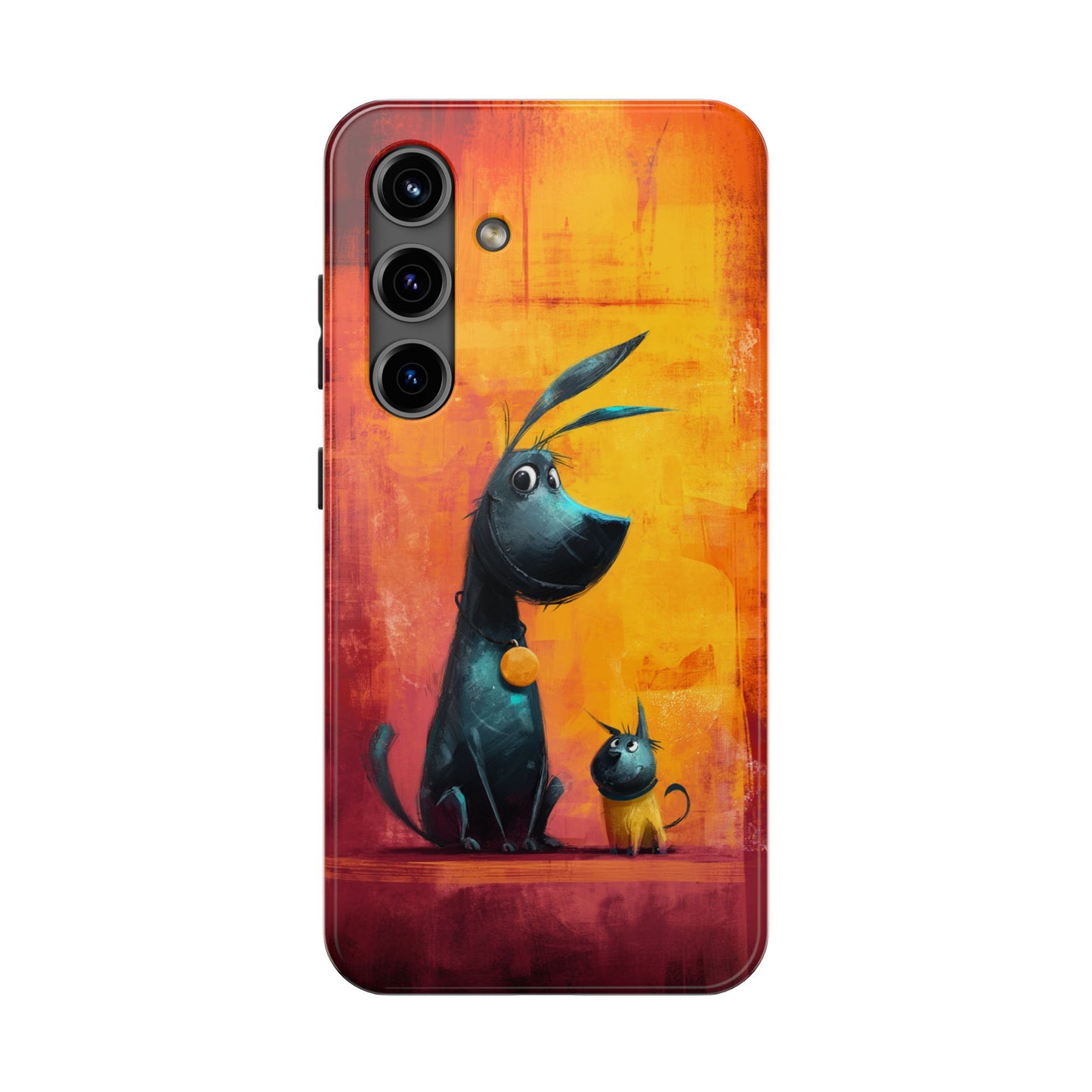 Colorful Dog & Cat Tough Phone Case – Fun Pet Lover Accessory