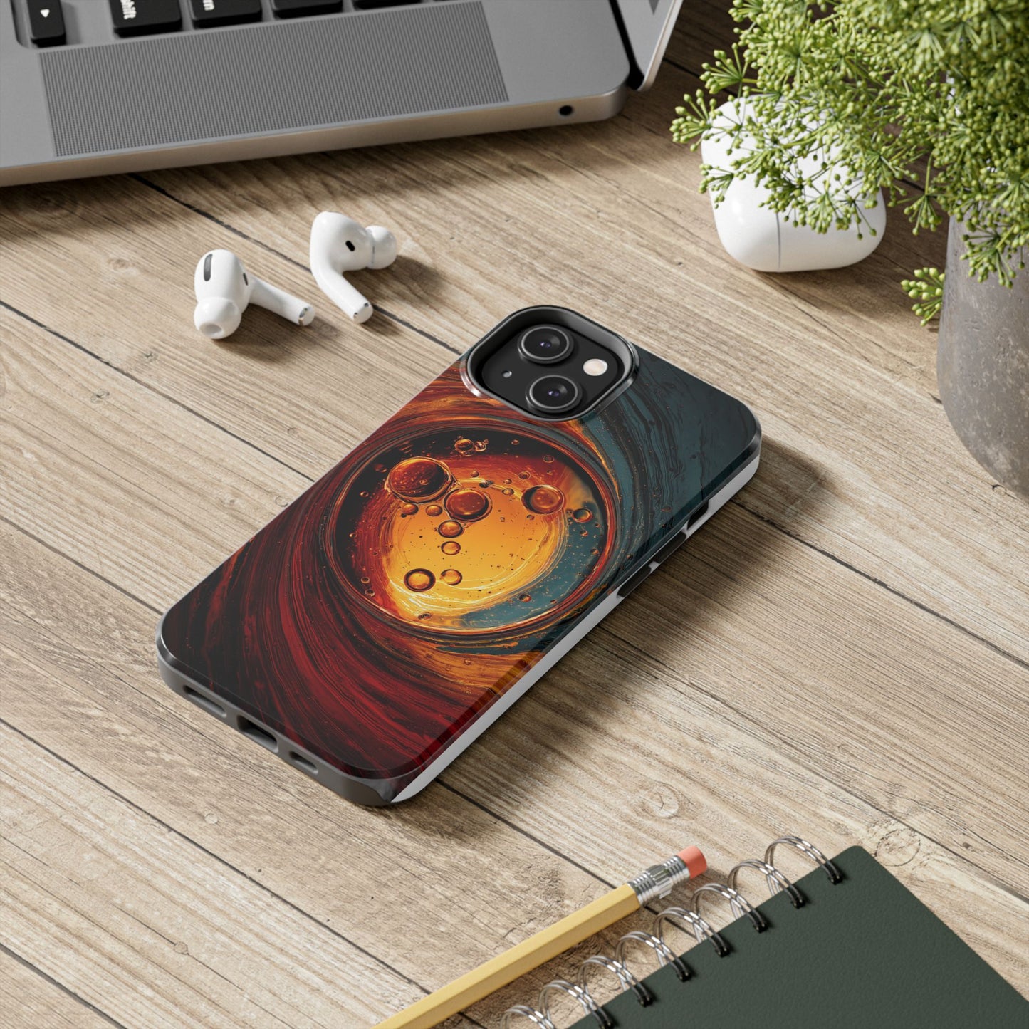 Vibrant Abstract Phone Case with Bubble Design - Tough & Stylish