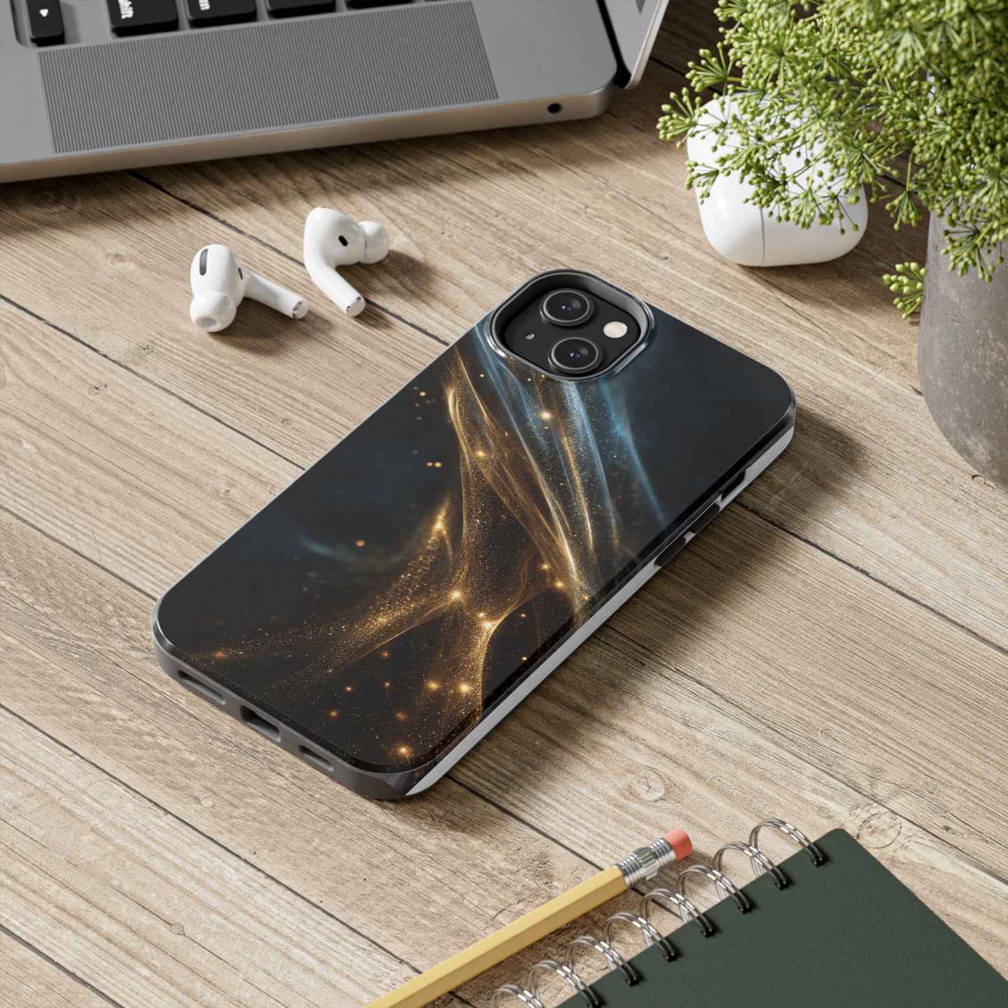 Stunning Gold Swirl Tough Phone Case - Stylish Protection with Elegance