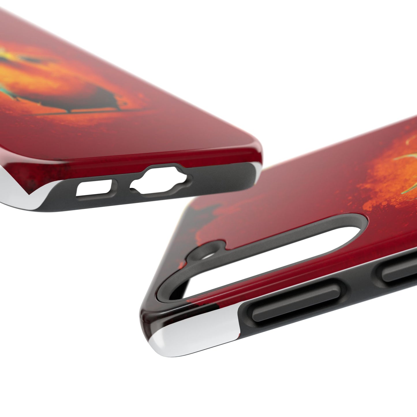 Whimsical Tough Phone Case - Cute Orange Monster Design