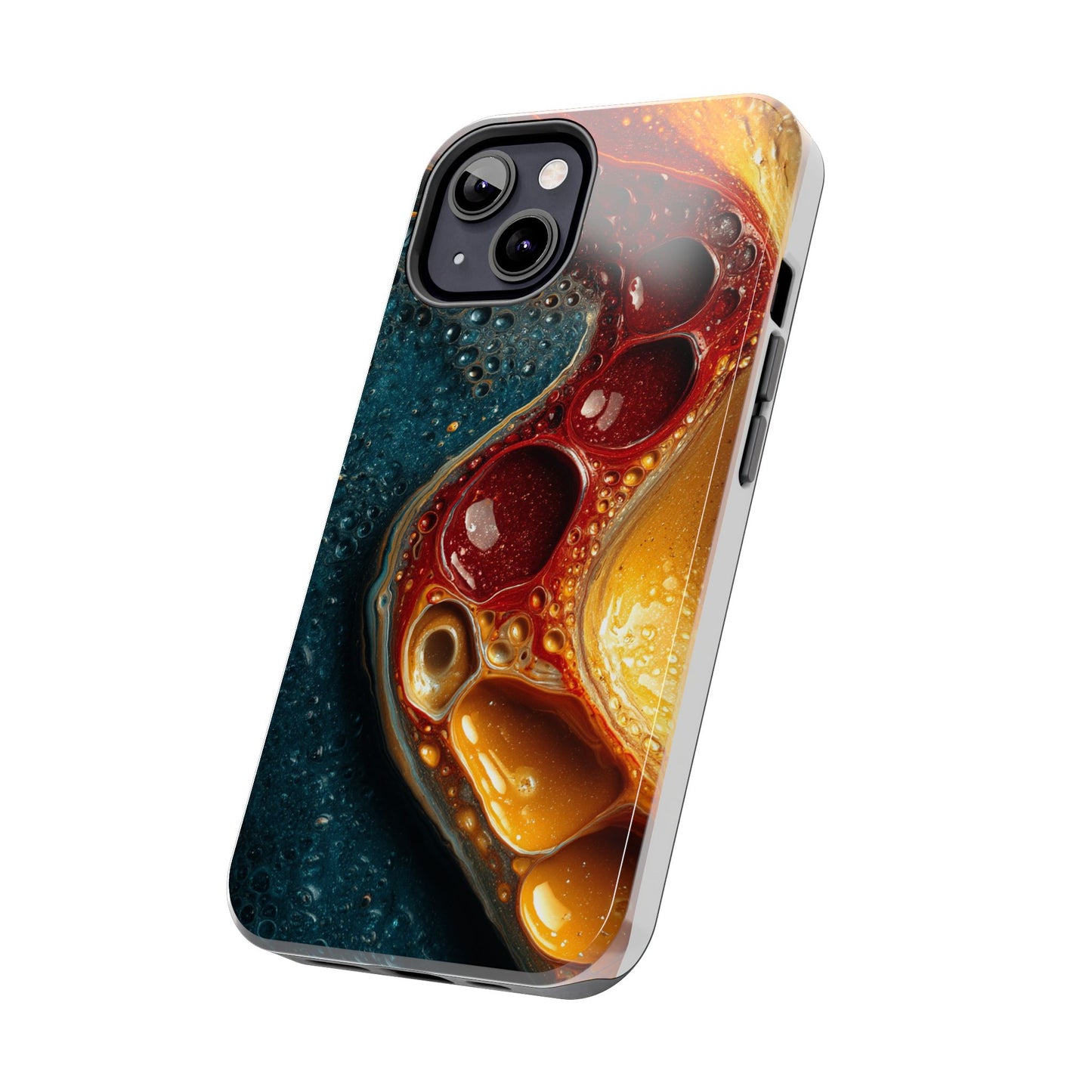 Artistic Tough Phone Case - Vibrant Fluid Design