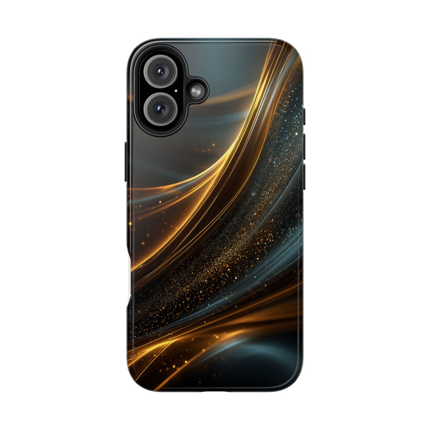 Elegant Tough Phone Case with Glittering Waves Design