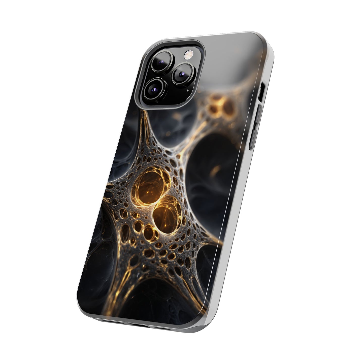 Luxurious Abstract Tough Phone Case - Gold and Black Design