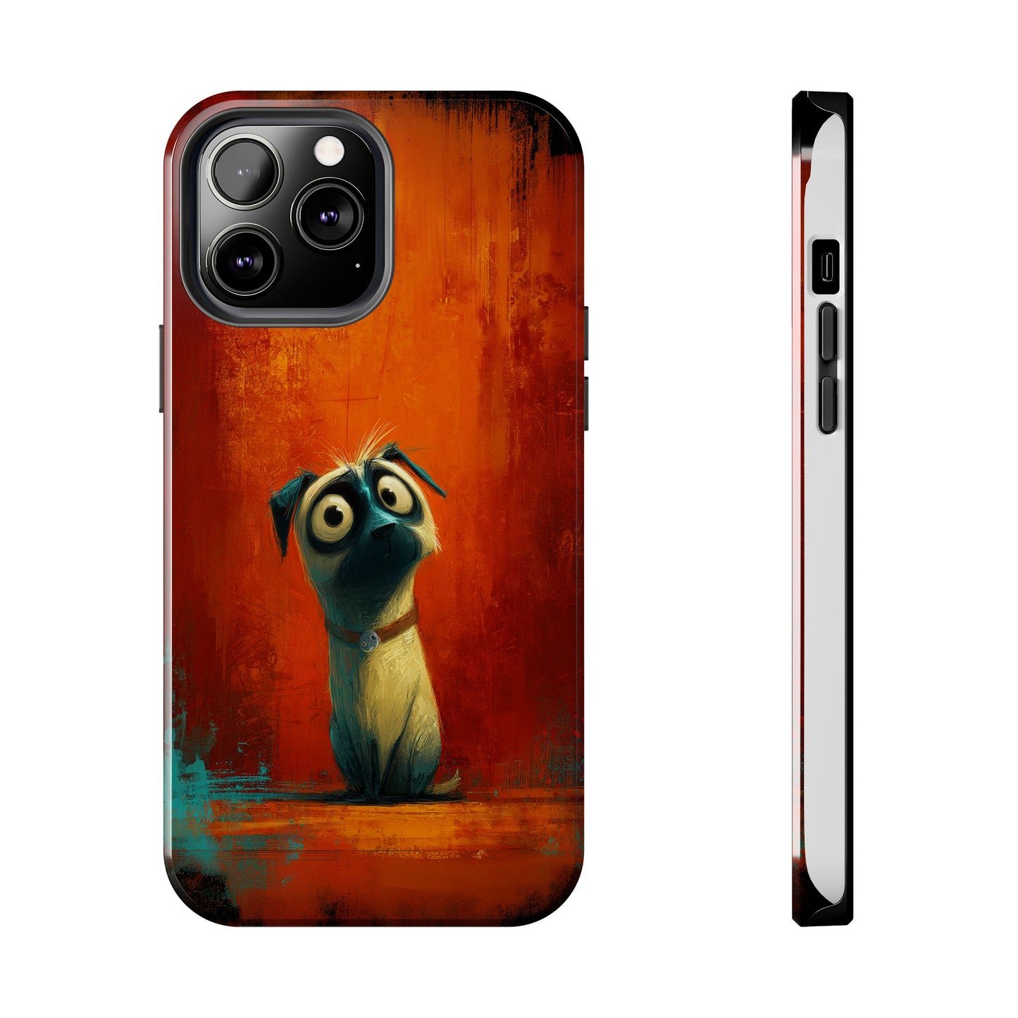 Whimsical Dog Art Tough Phone Case - Durable Protection for Pet Lovers