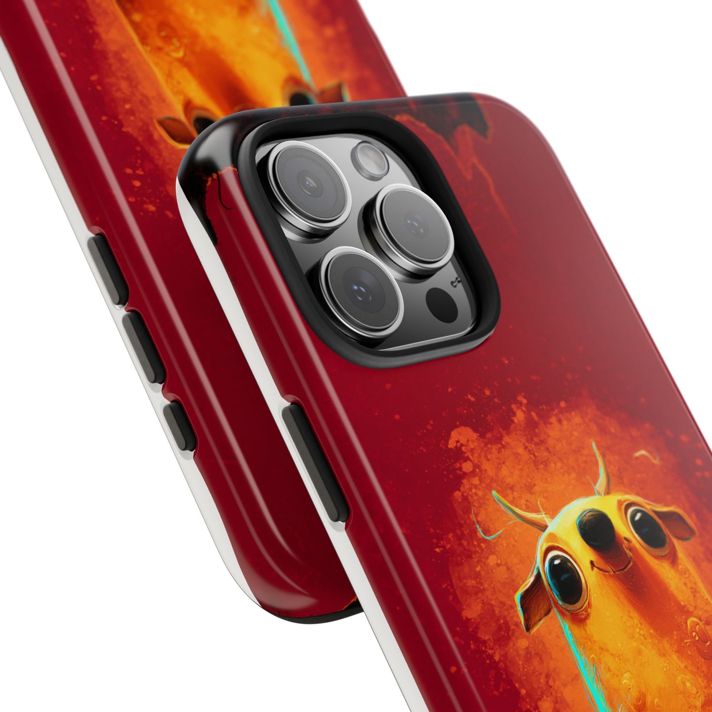 Whimsical Tough Phone Case - Cute Orange Monster Design