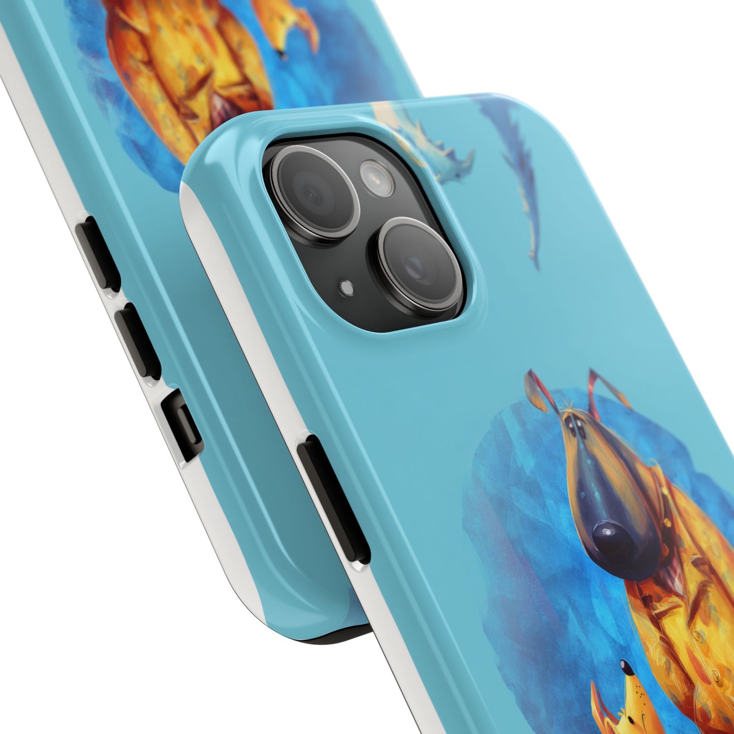Whimsical Dog-Themed Tough Phone Case for Pet Lovers