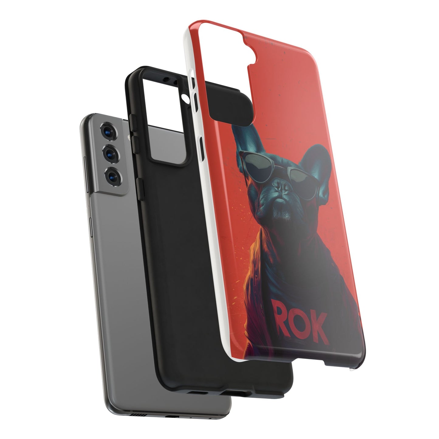 Rockin’ Dogs Tough Phone Case - Playful Guitarist & Cool Bulldog for Pet Lovers