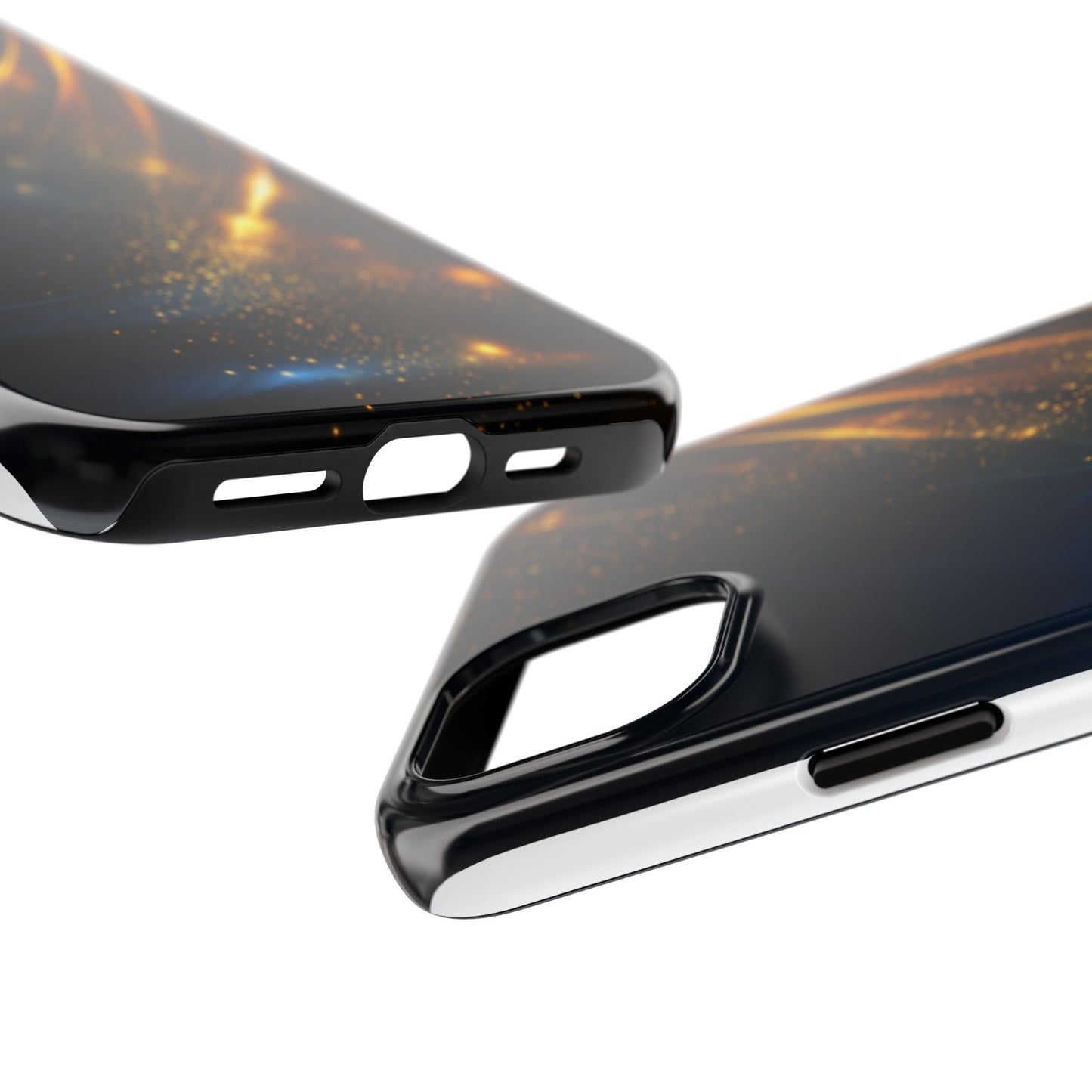 Galaxy Glitter Tough Phone Case - Shockproof Protection for iPhone
