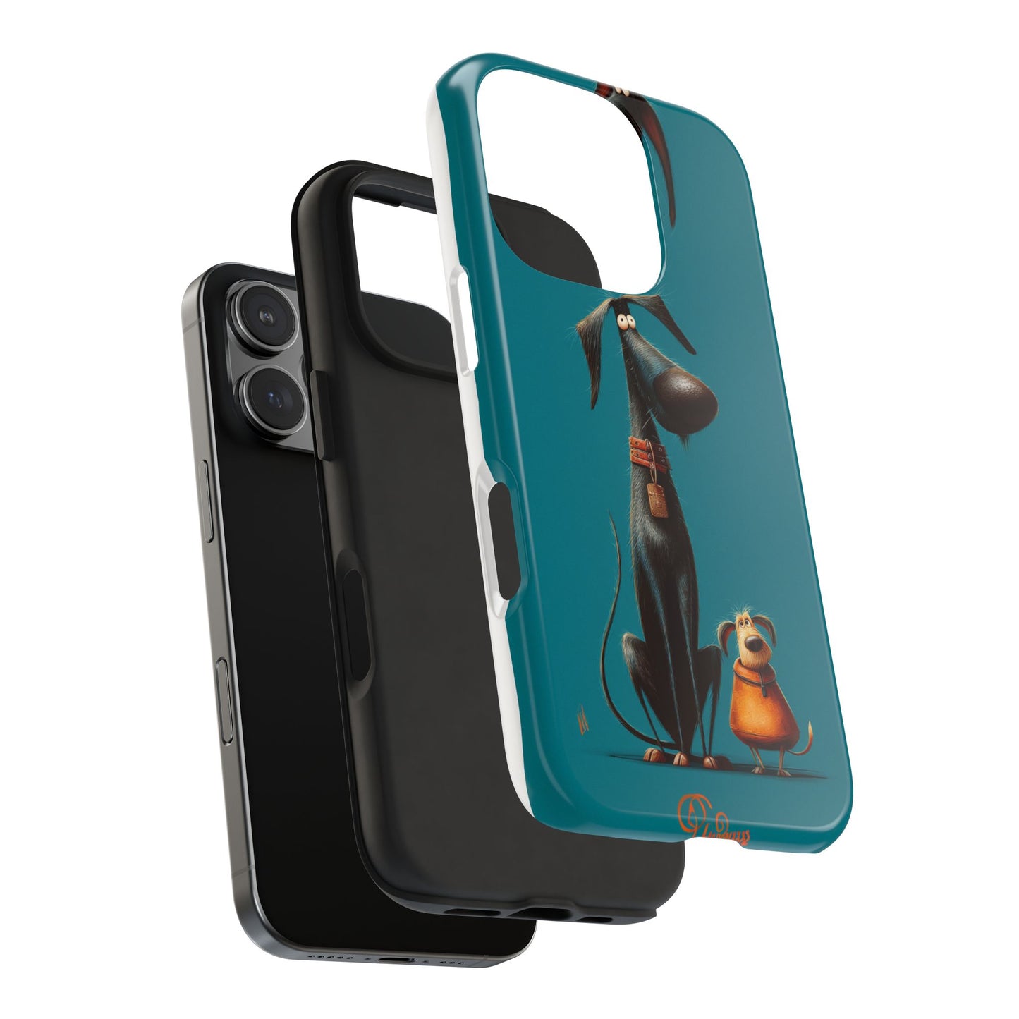 Whimsical Dog Art Tough Phone Case - Durable Protection for Pet Lovers