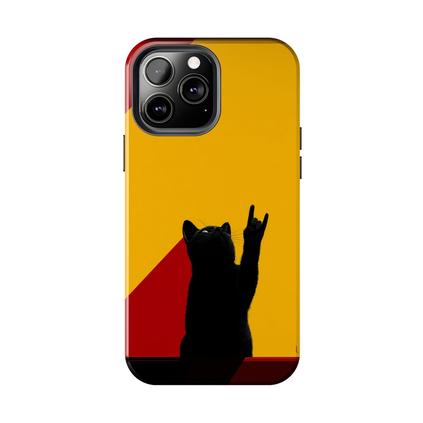 Black Cat Rock Gesture Tough Phone Case