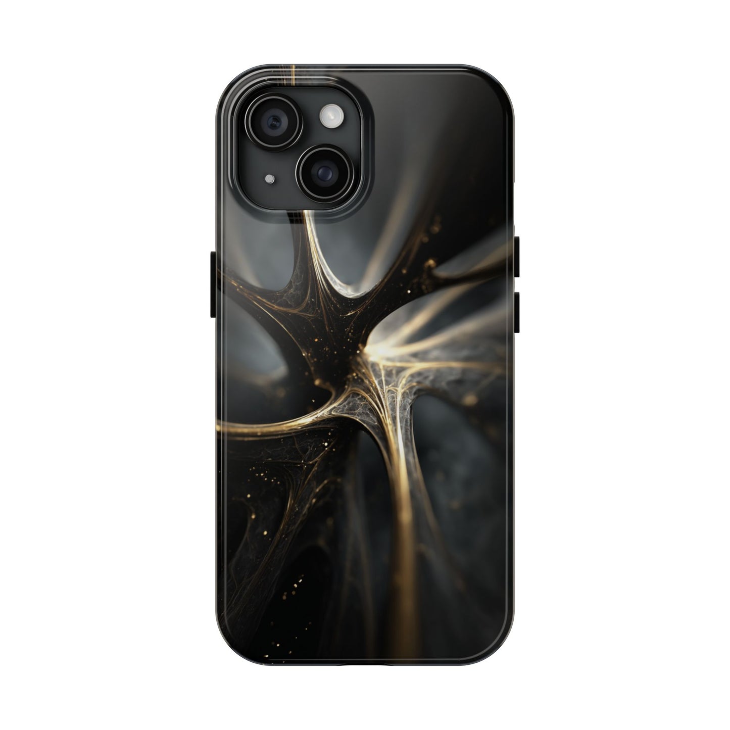 Elegant Tough Phone Case with Abstract Metallic Design