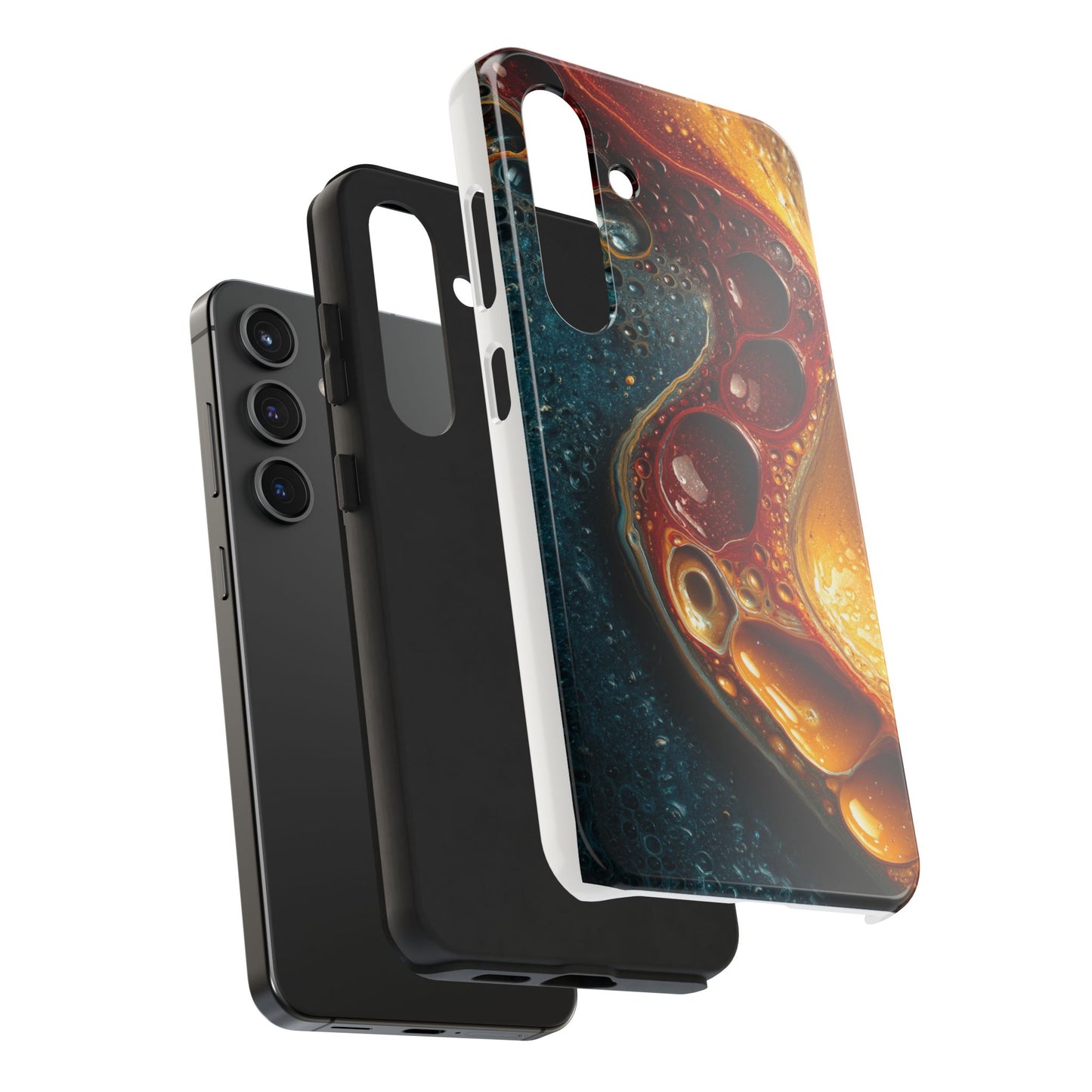 Artistic Tough Phone Case - Vibrant Fluid Design