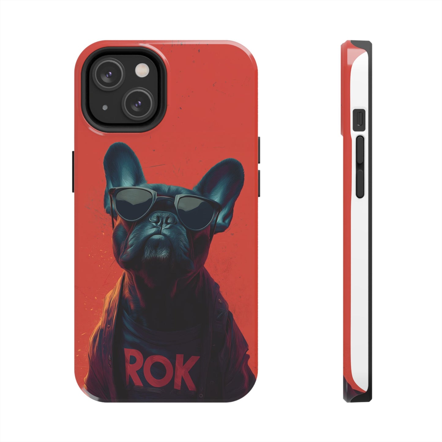 Rockin’ Dogs Tough Phone Case - Playful Guitarist & Cool Bulldog for Pet Lovers