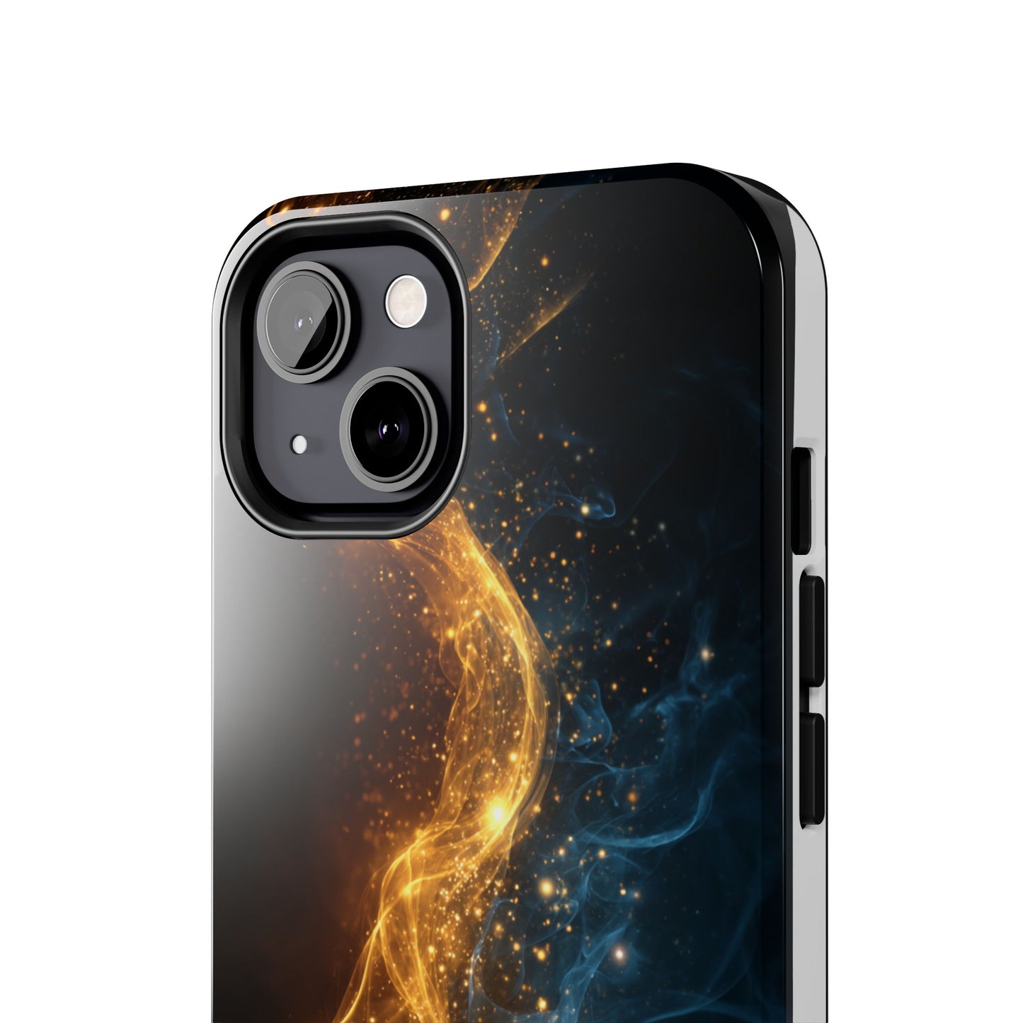 Dynamic Gold and Blue Tough Phone Case - Durable Protection with a Stunning Design