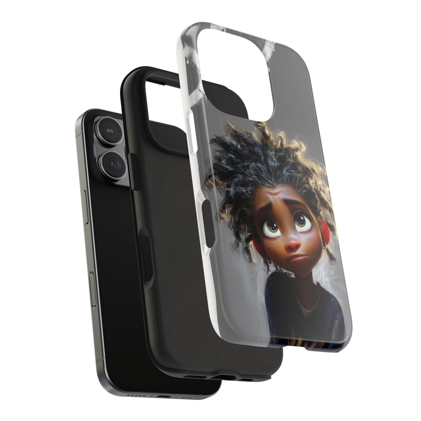Whimsical Tough Phone Case - Artistic Design for Kids and Tweens