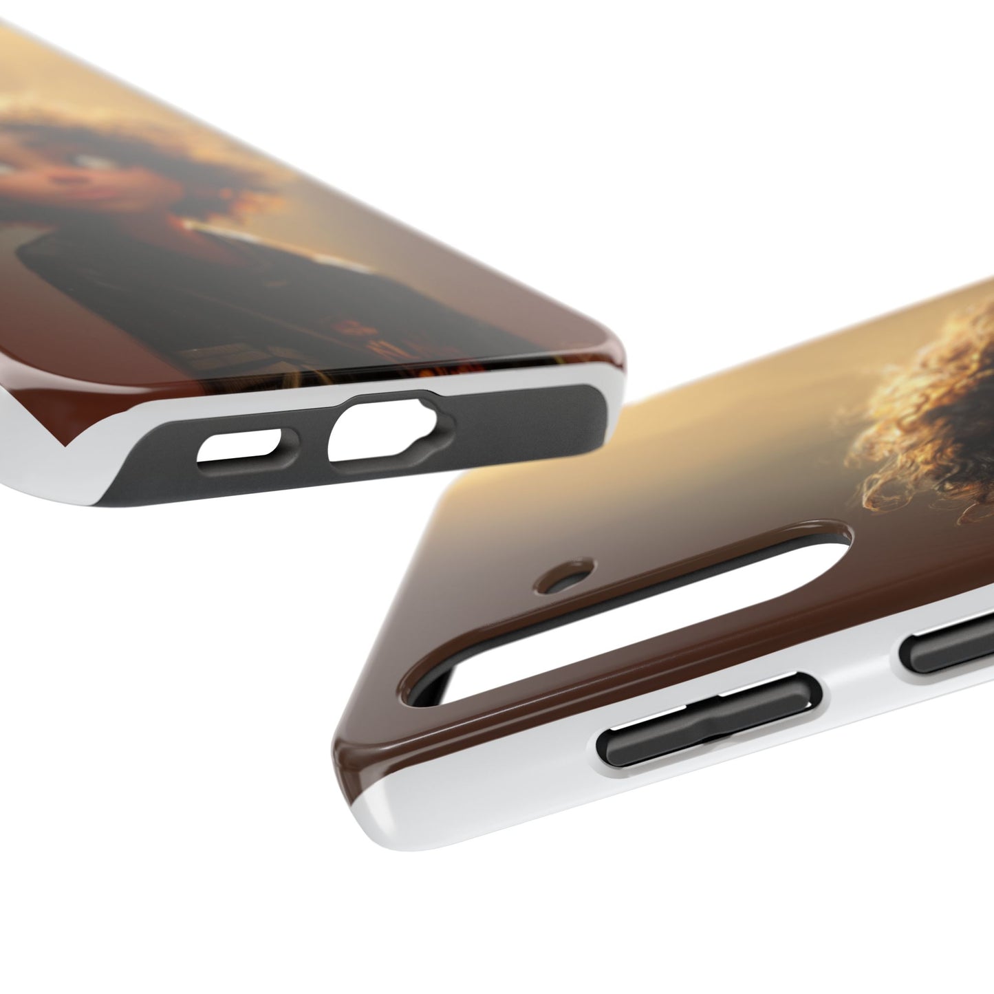 Artistic Tough Phone Case with Whimsical Character Design