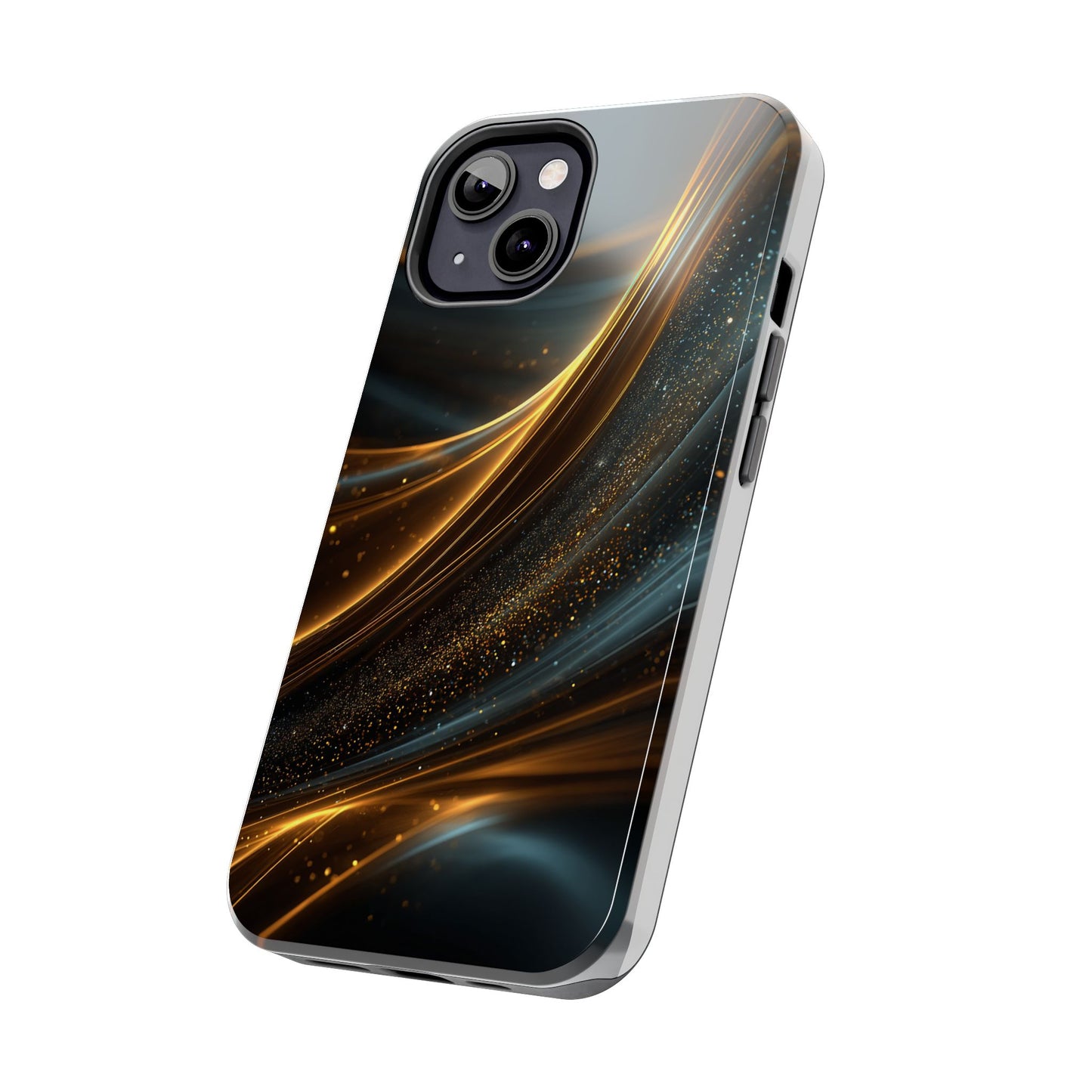 Elegant Tough Phone Case with Glittering Waves Design