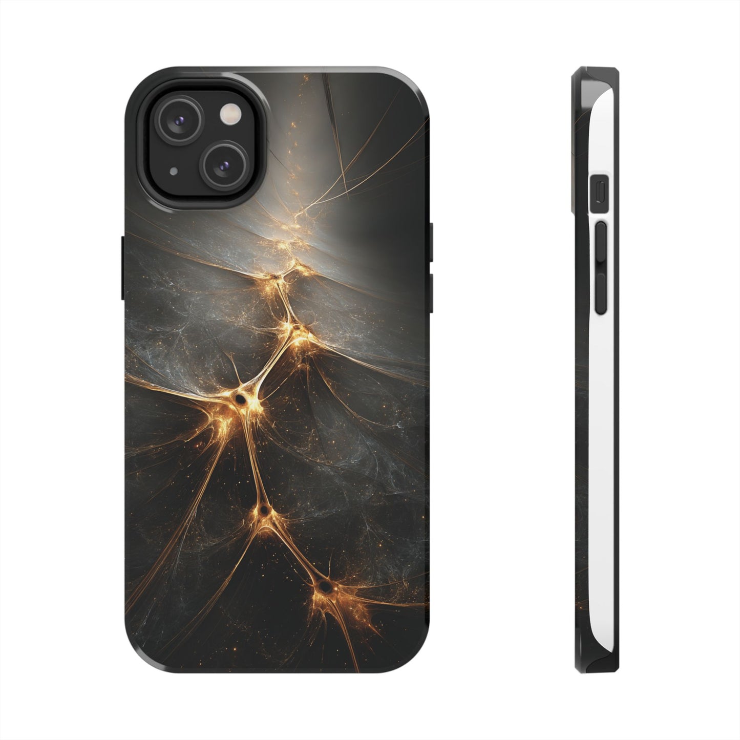 Tough Phone Case - Elegant Gold Fractal Design for Tech Lovers