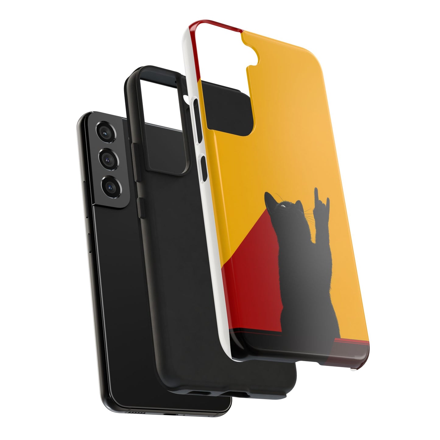 Black Cat Rock Gesture Tough Phone Case