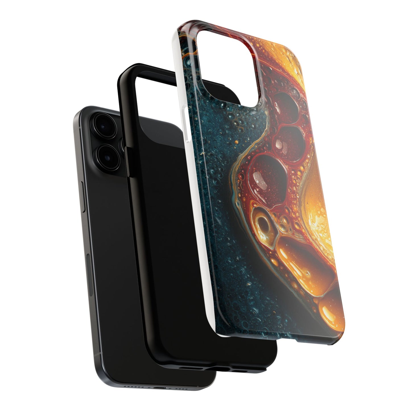 Artistic Tough Phone Case - Vibrant Fluid Design