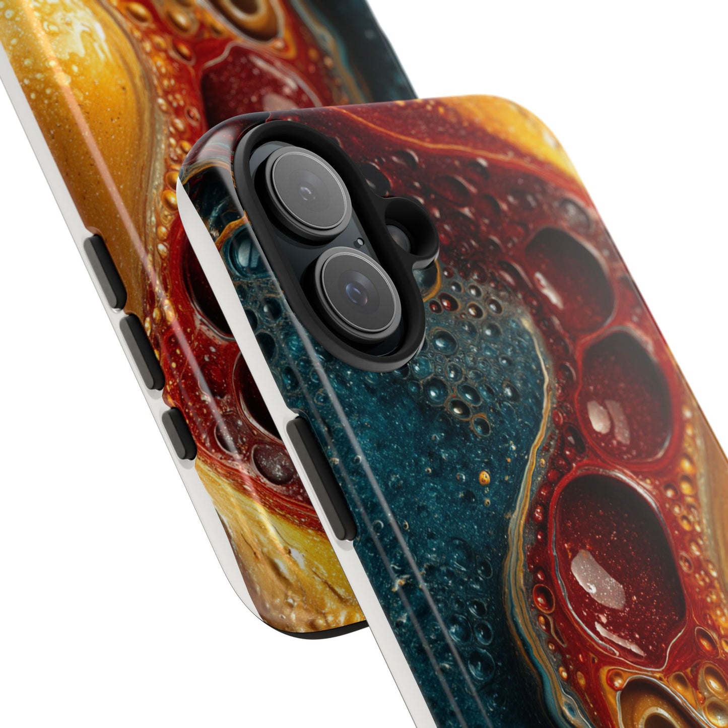 Artistic Tough Phone Case - Vibrant Fluid Design
